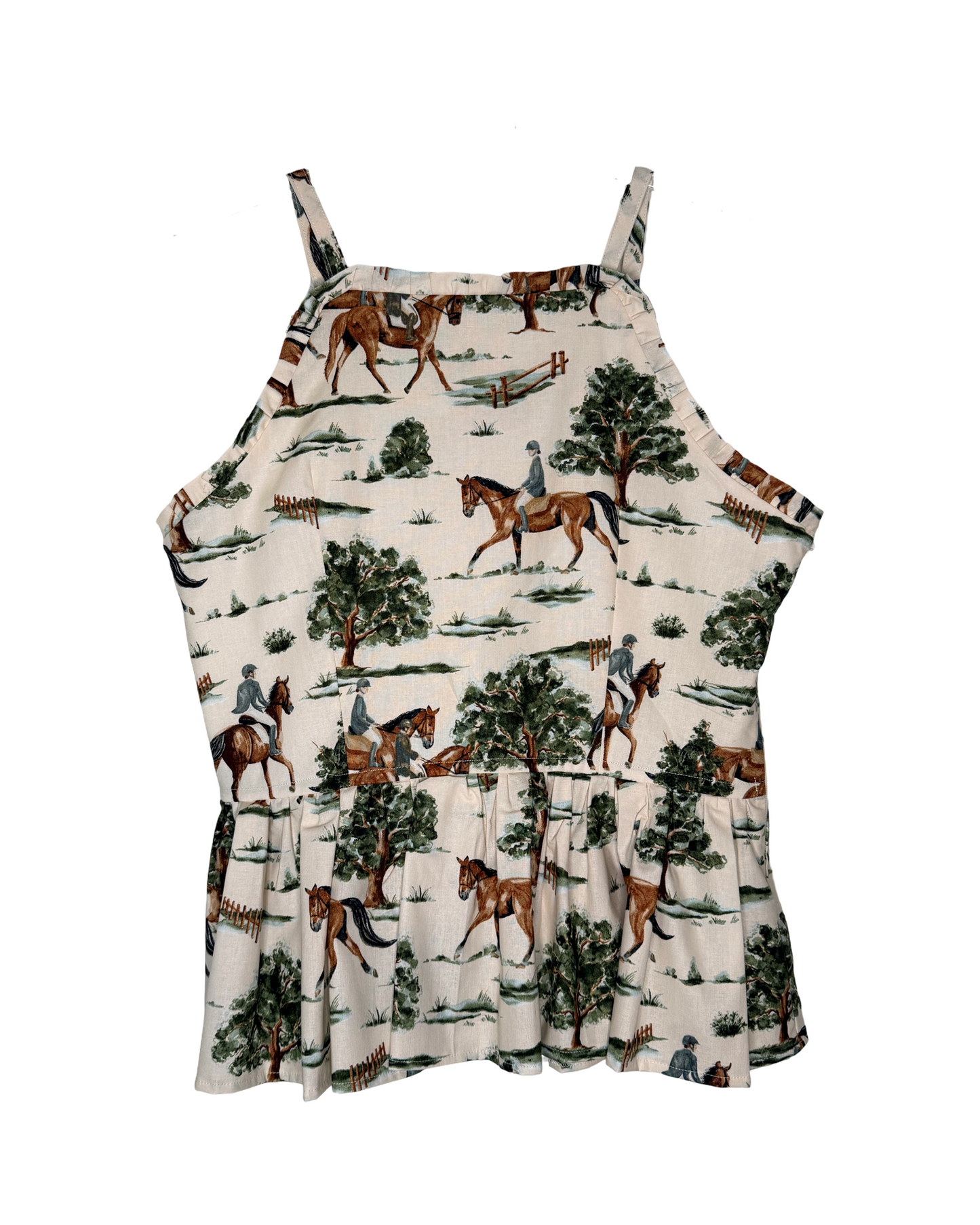 Moira Flounce Peplum Top in Horse Girl
