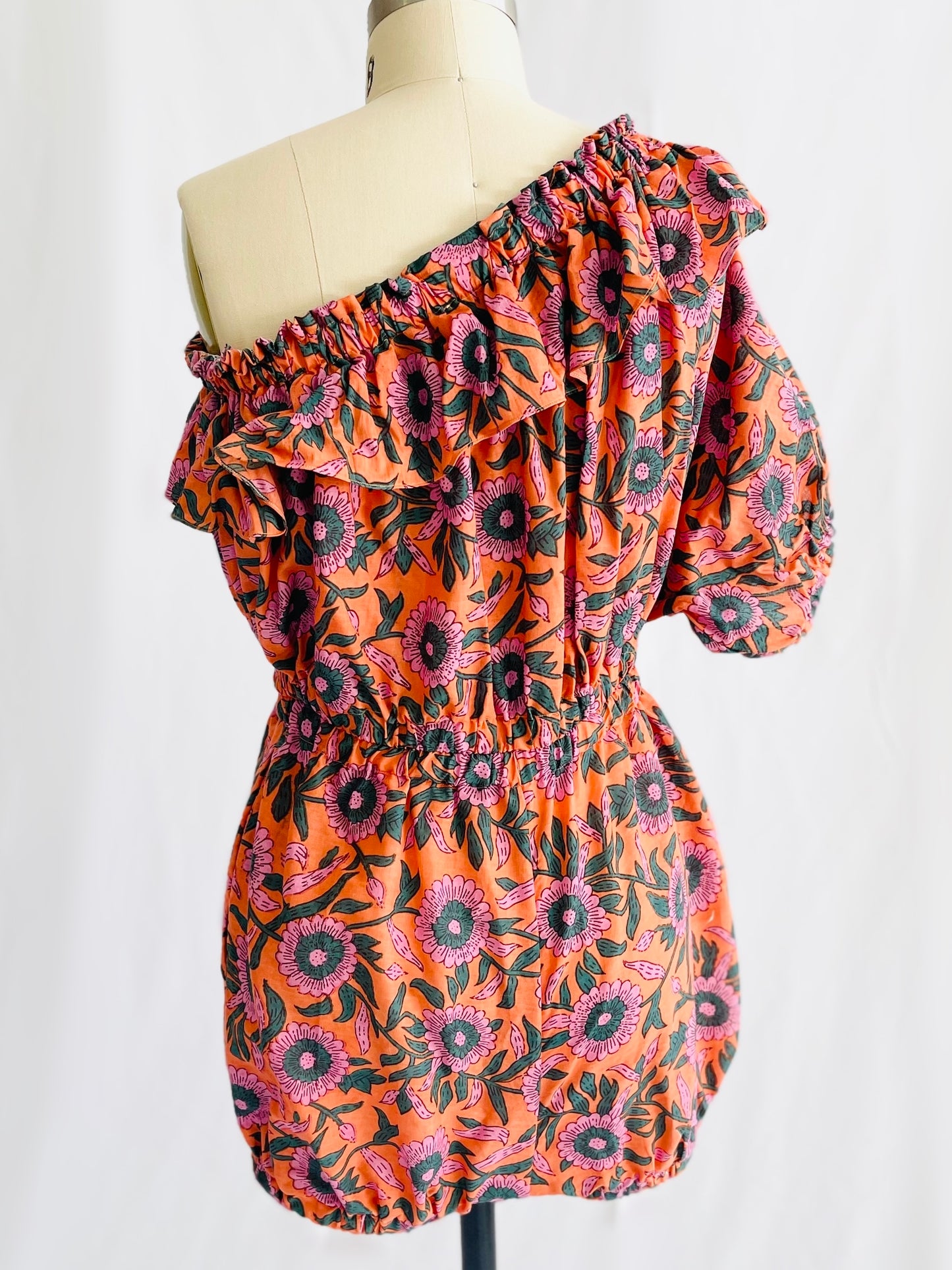 One Shoulder Ruffle Bubble Playsuit