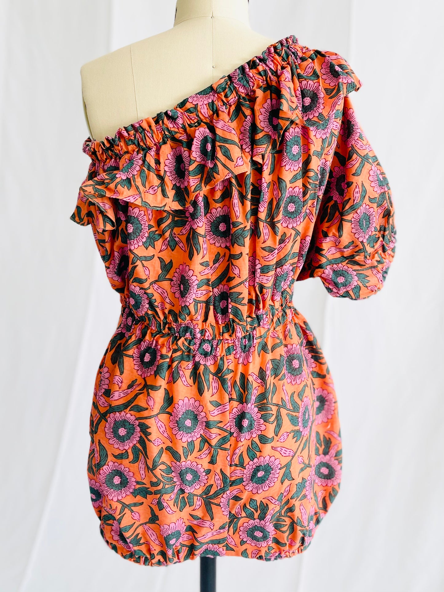 One Shoulder Ruffle Bubble Playsuit