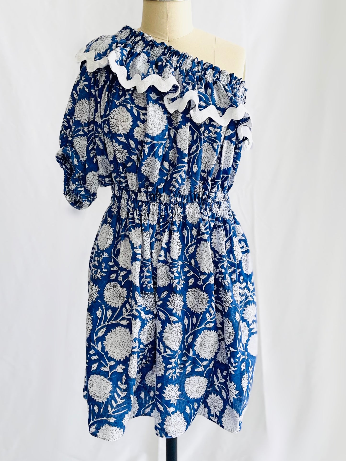 One Shoulder Ric Rac Dress