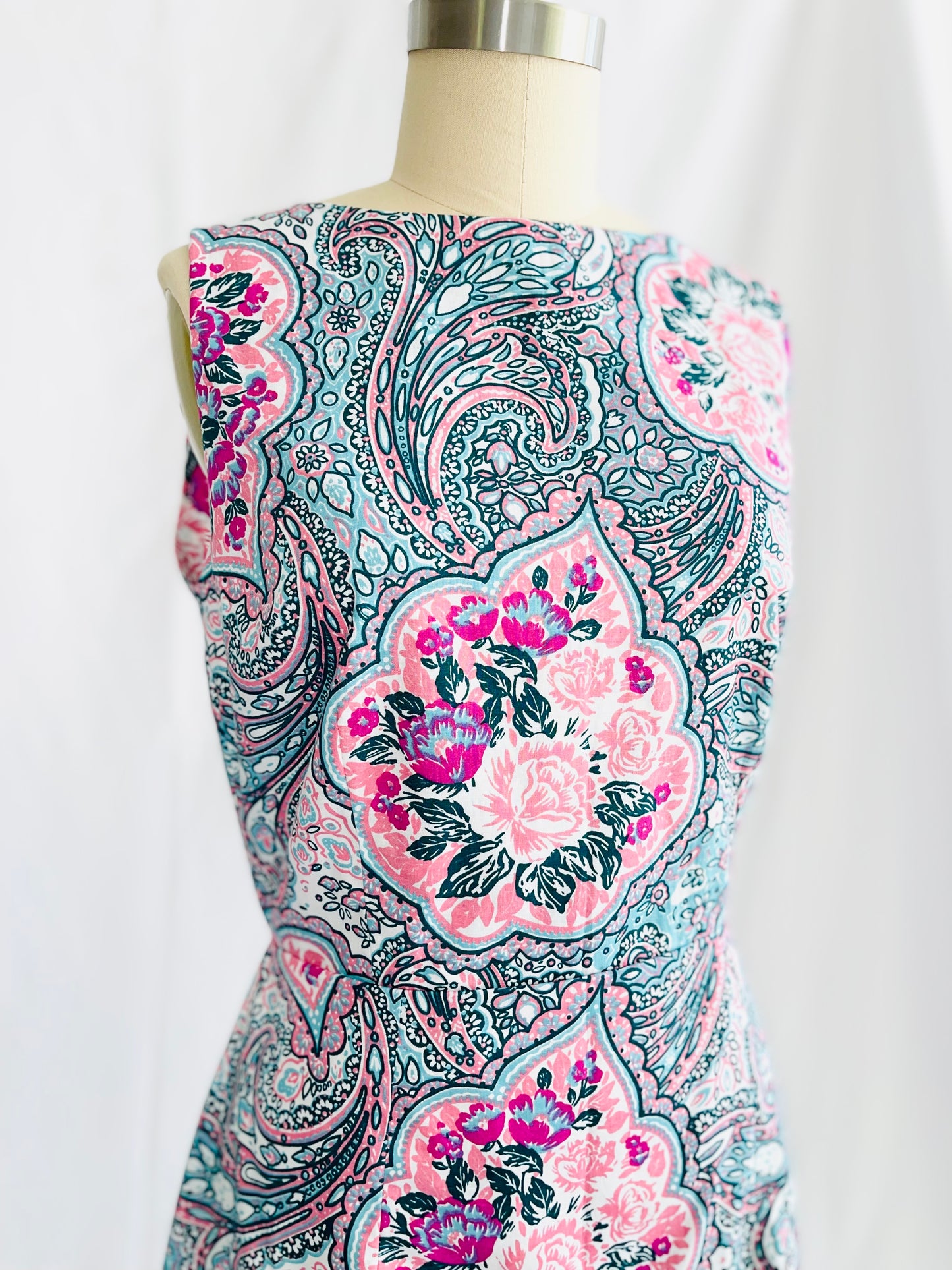 Paisley Swirl Apron Tie Back Dress