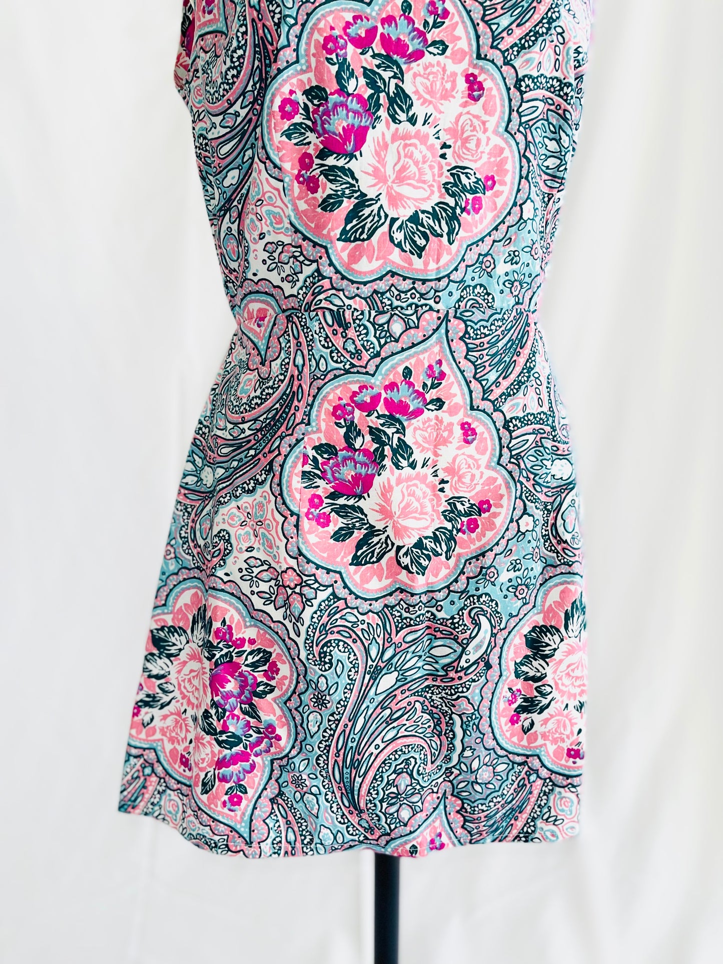 Paisley Swirl Apron Tie Back Dress