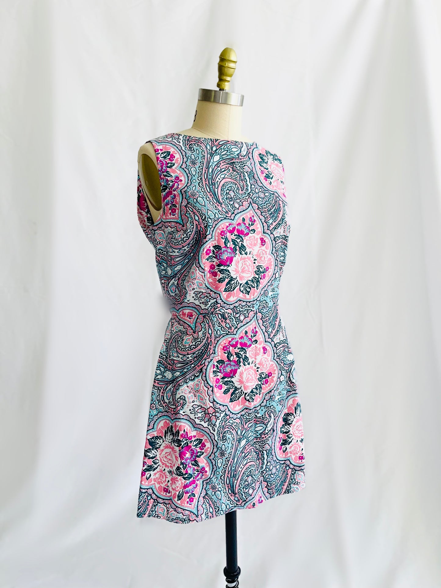 Paisley Swirl Apron Tie Back Dress