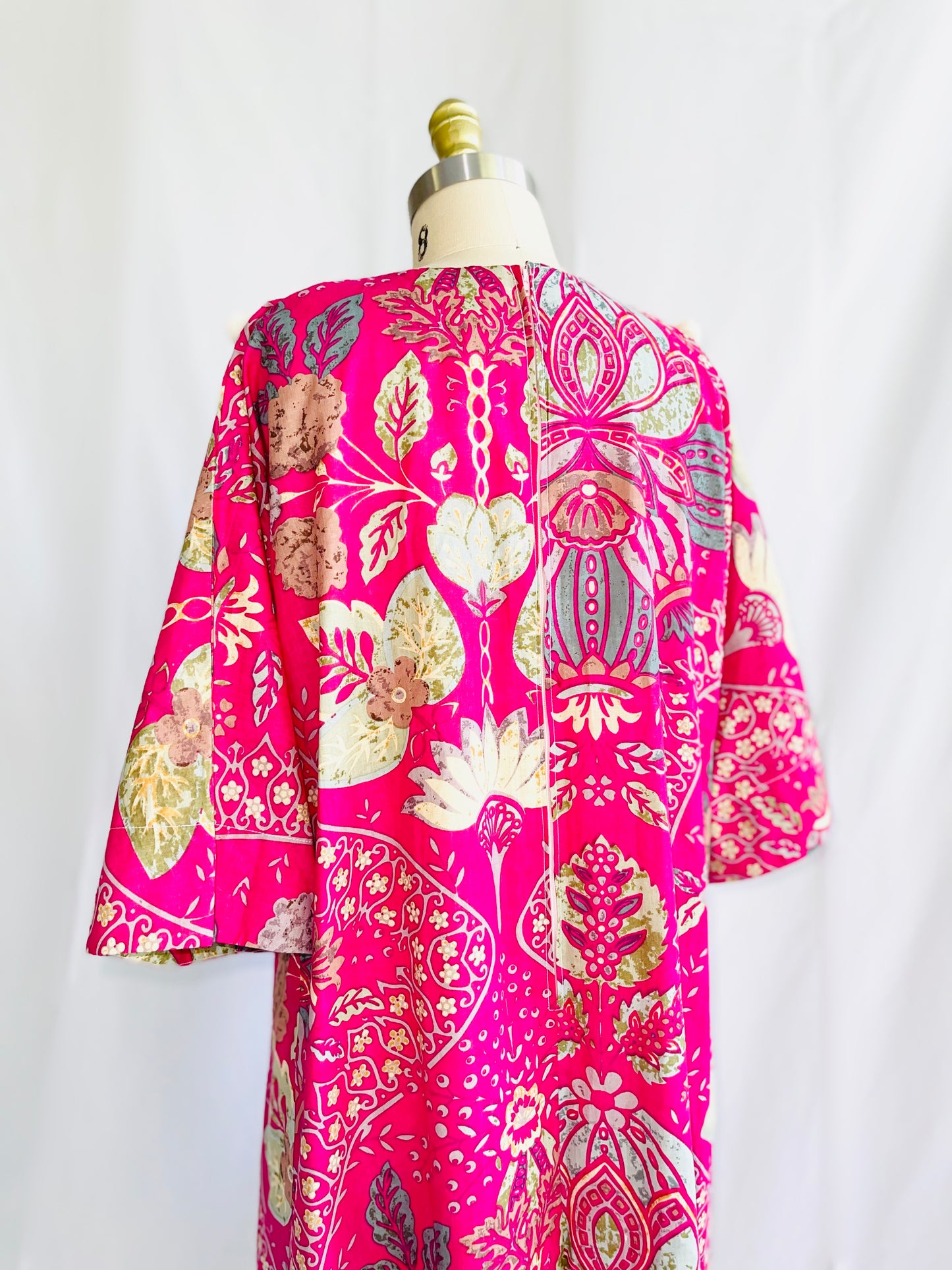 Block Print Tassel Caftan Dress