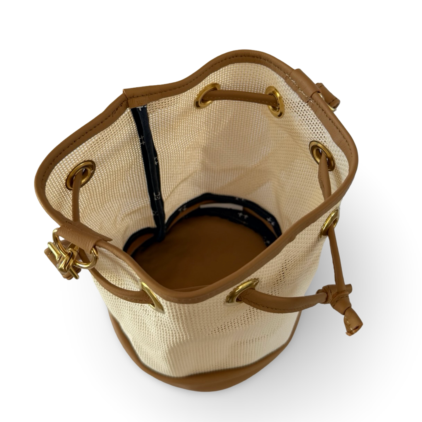 Mini Needlepoint Leather Bucket Bag Self Finishing