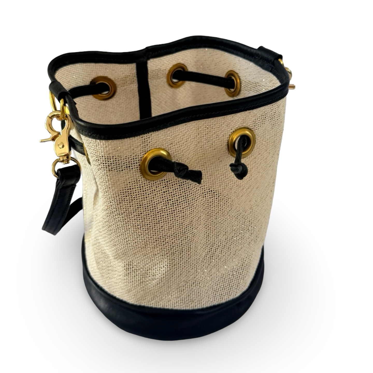 Mini Needlepoint Leather Bucket Bag Self Finishing