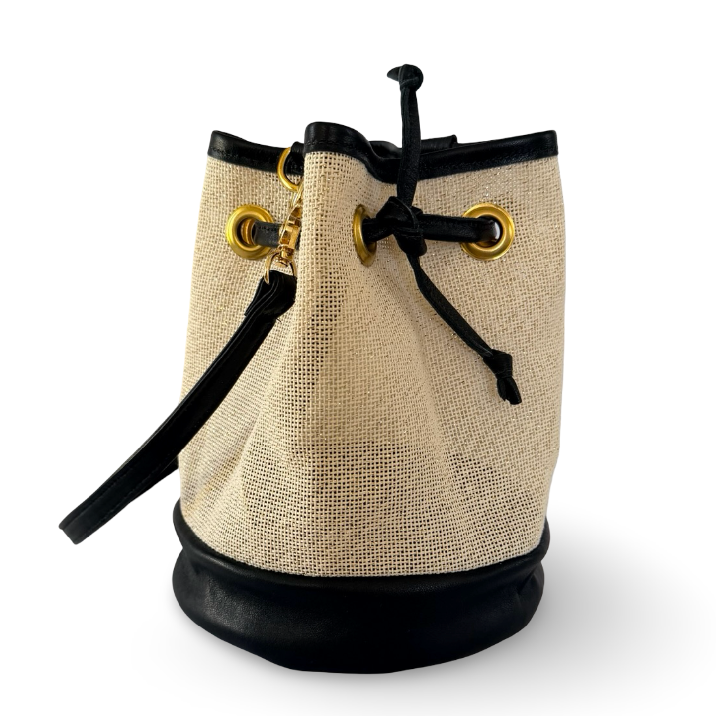 Mini Needlepoint Leather Bucket Bag Self Finishing