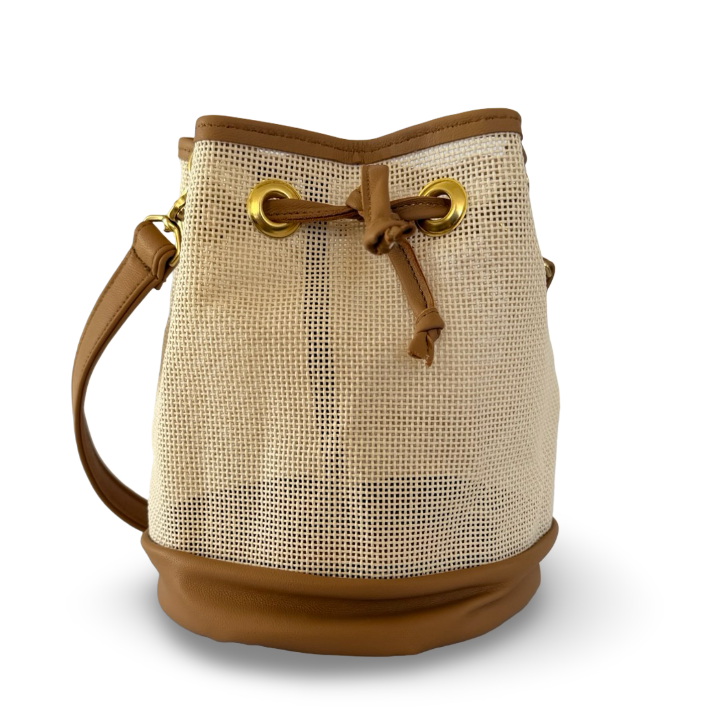 Mini Needlepoint Leather Bucket Bag Self Finishing