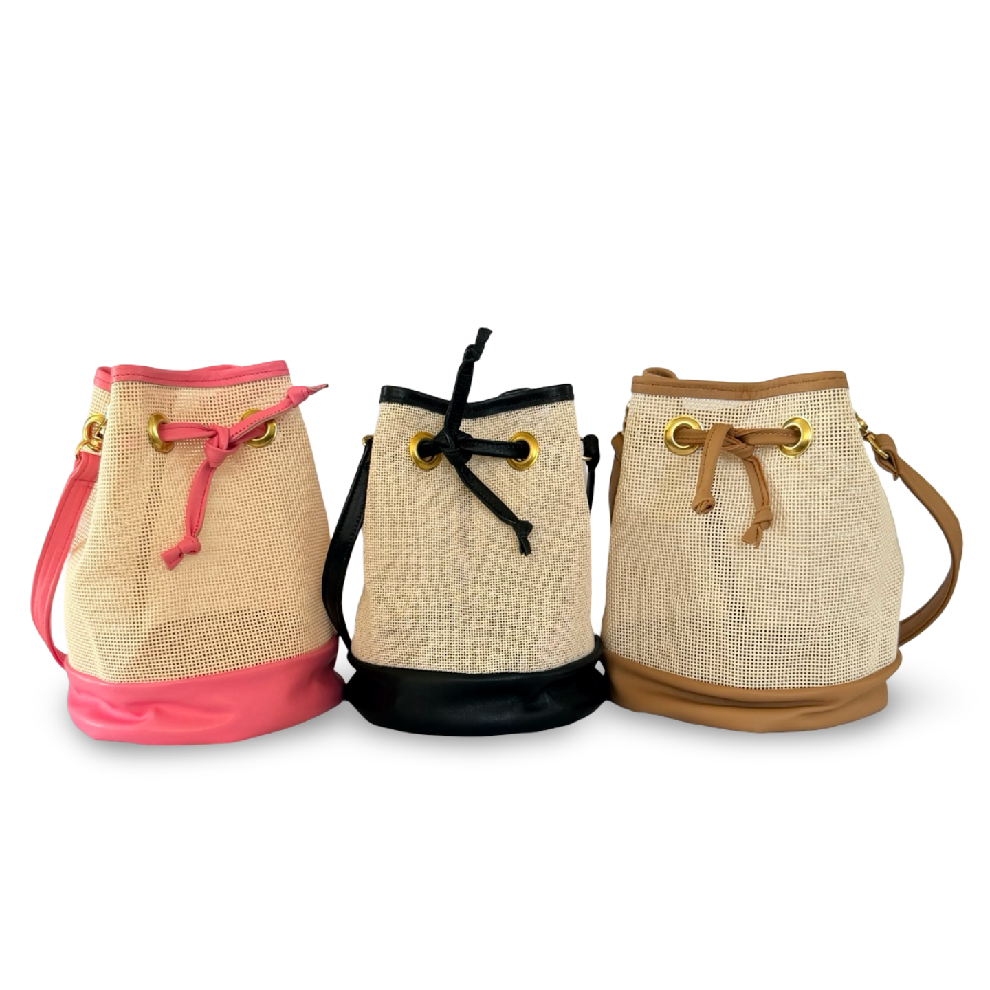Mini Needlepoint Leather Bucket Bag Self Finishing