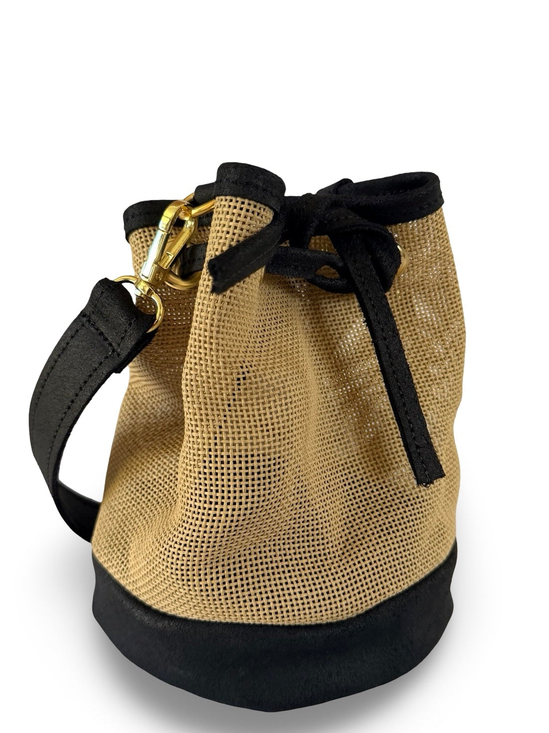 Mini Needlepoint Leather Bucket Bag Self Finishing