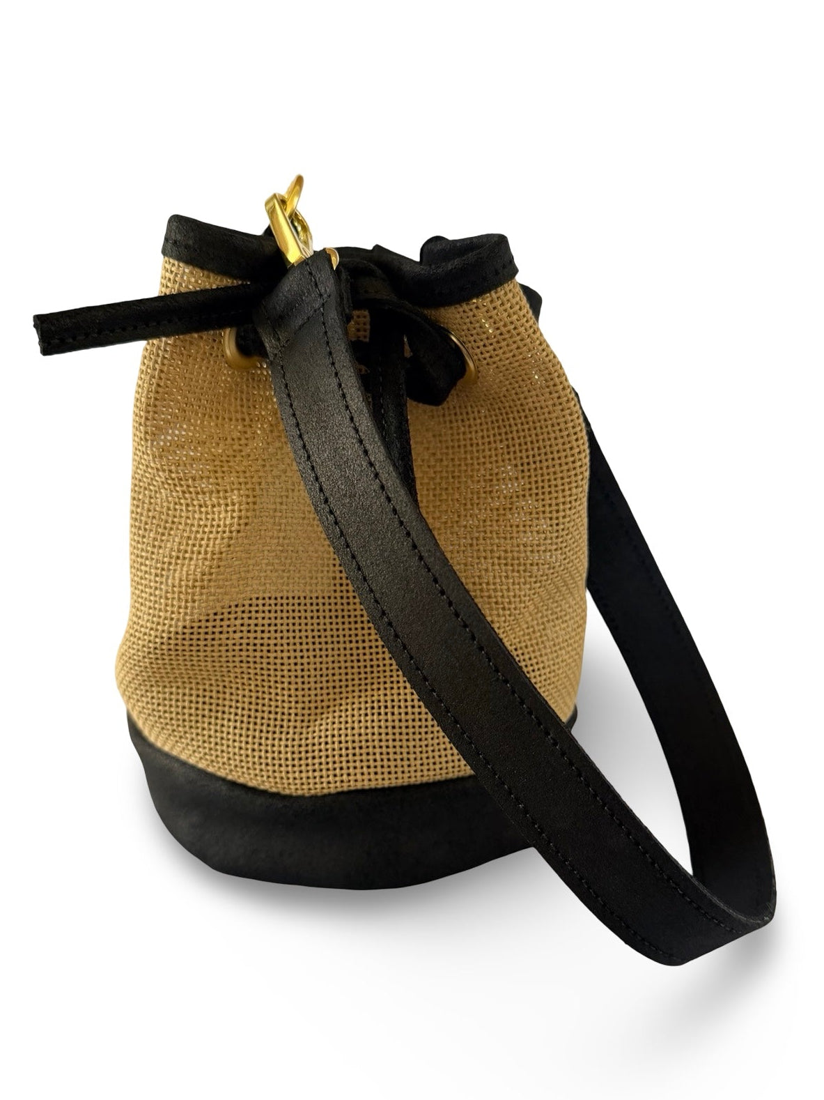 Mini Needlepoint Leather Bucket Bag Self Finishing