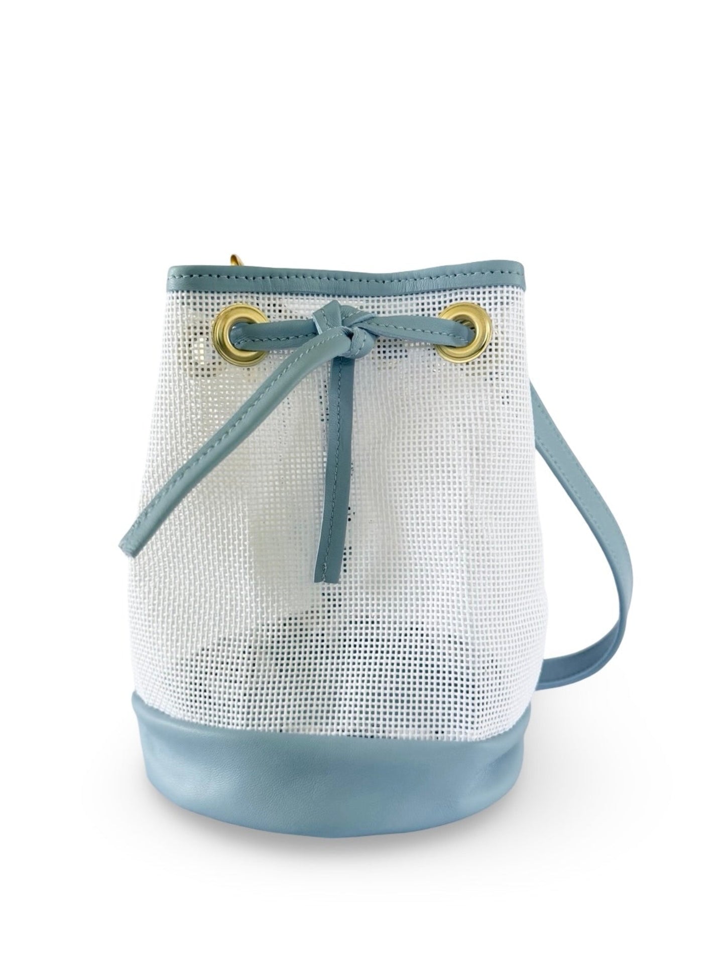 Mini Needlepoint Leather Bucket Bag Self Finishing