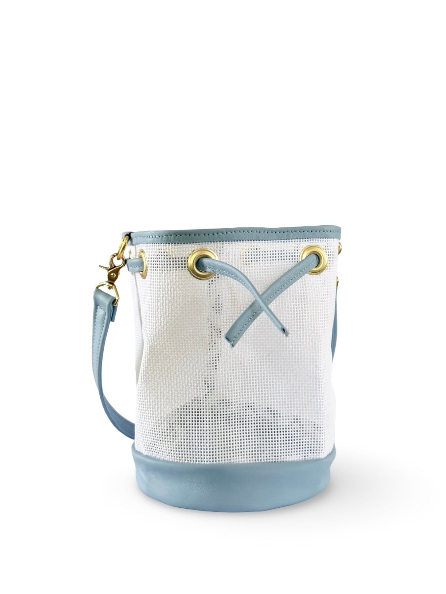 Mini Needlepoint Leather Bucket Bag Self Finishing