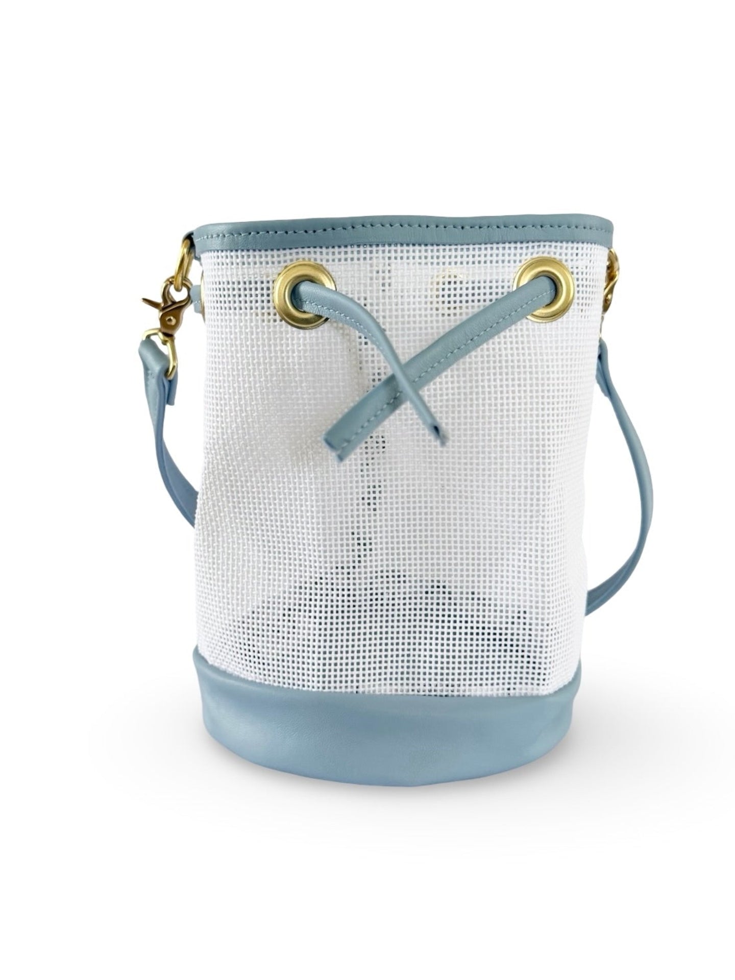 Mini Needlepoint Leather Bucket Bag Self Finishing