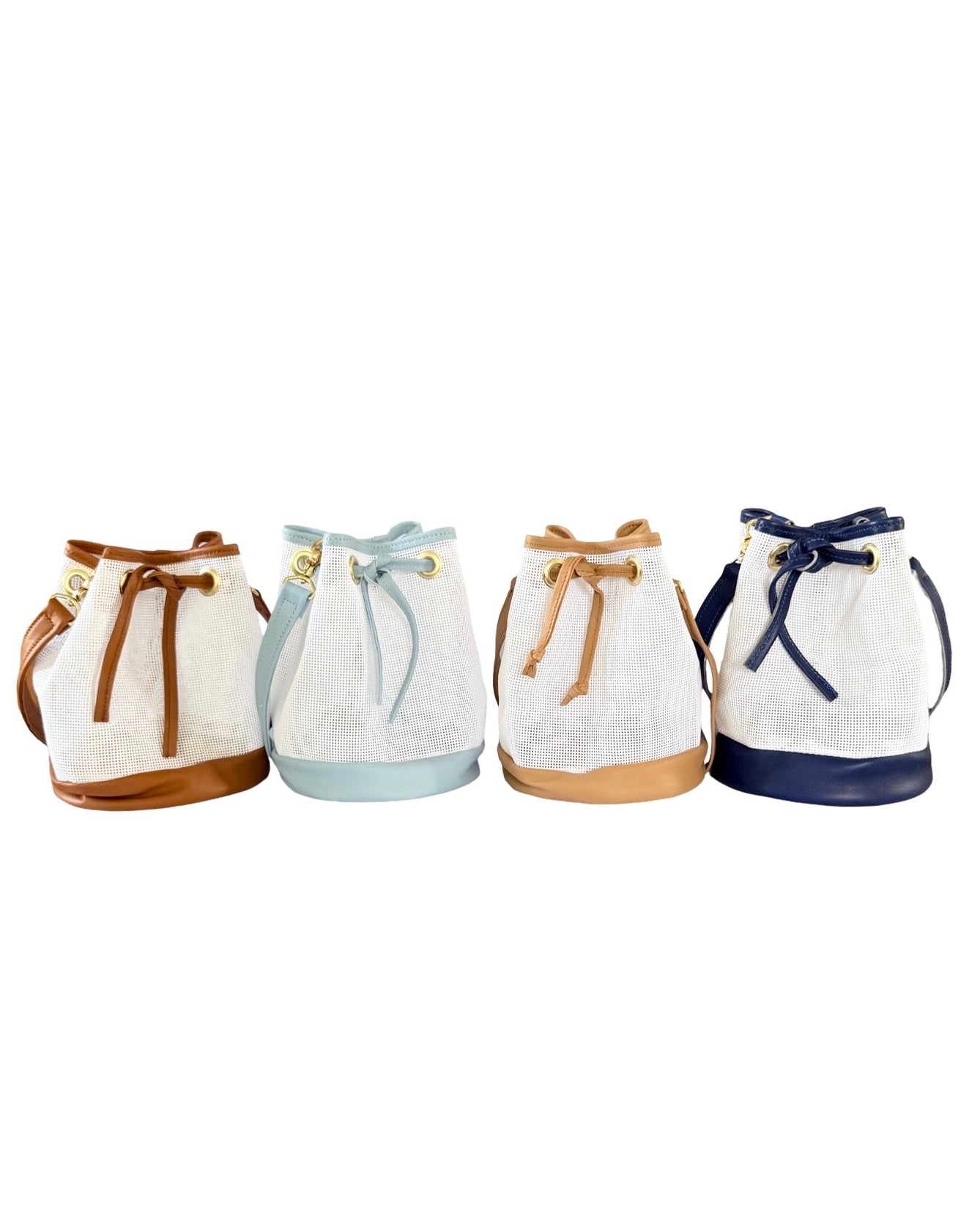 Mini Needlepoint Leather Bucket Bag Self Finishing