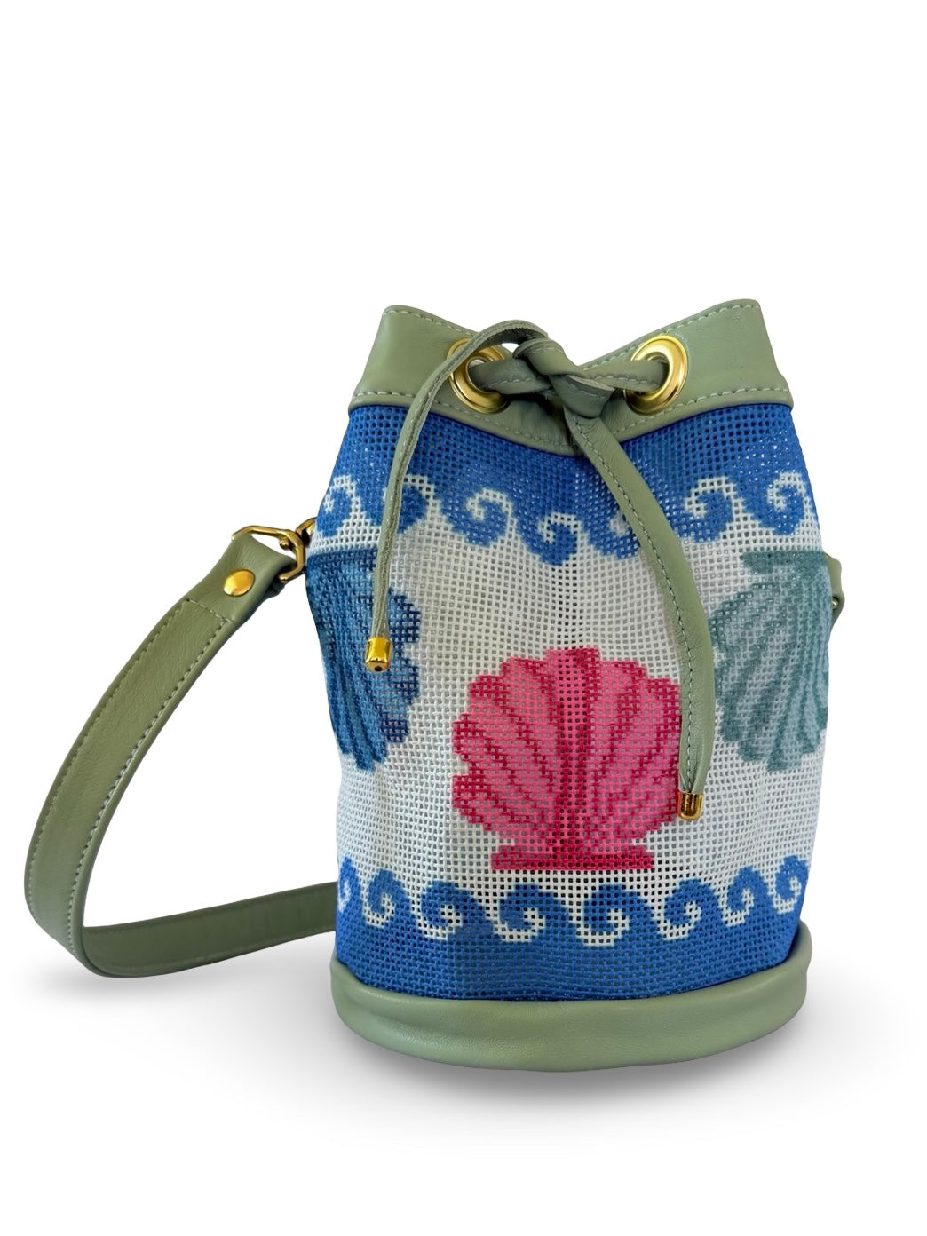 needlepoint mini bucket bag