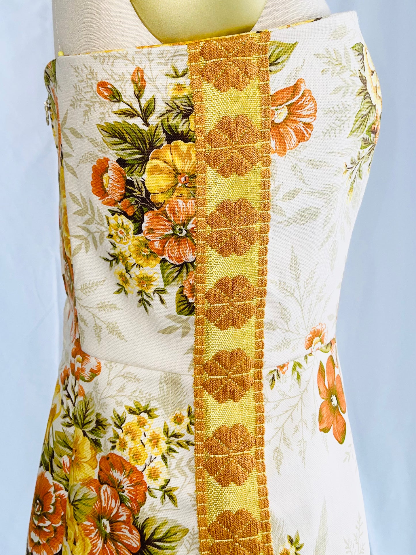 Retro Floral Tapestry Mini Dress