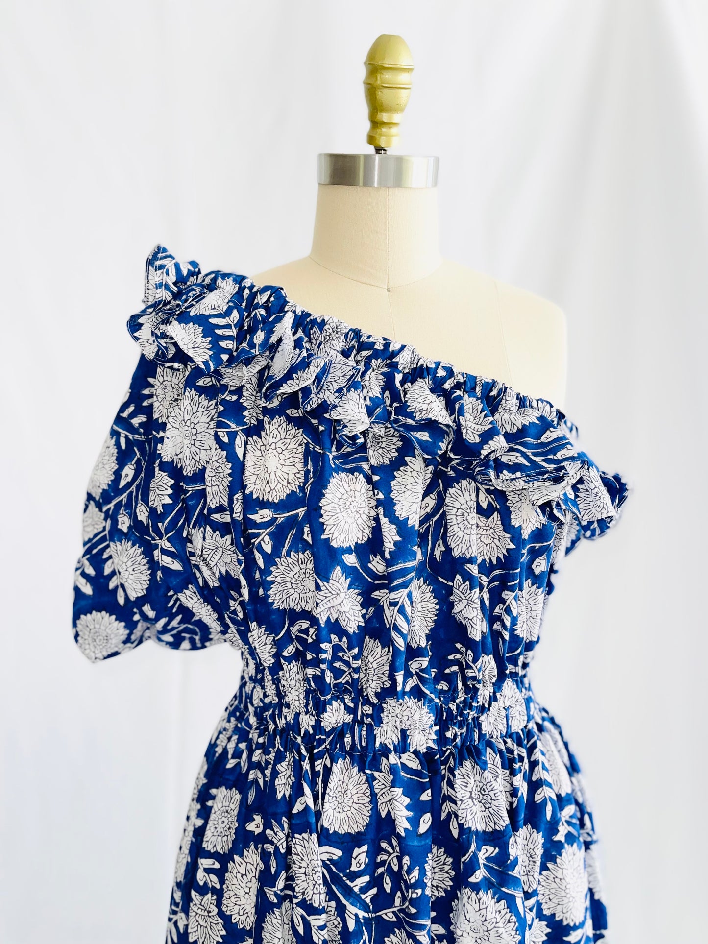 One Shoulder Ruffle Maxi Dress