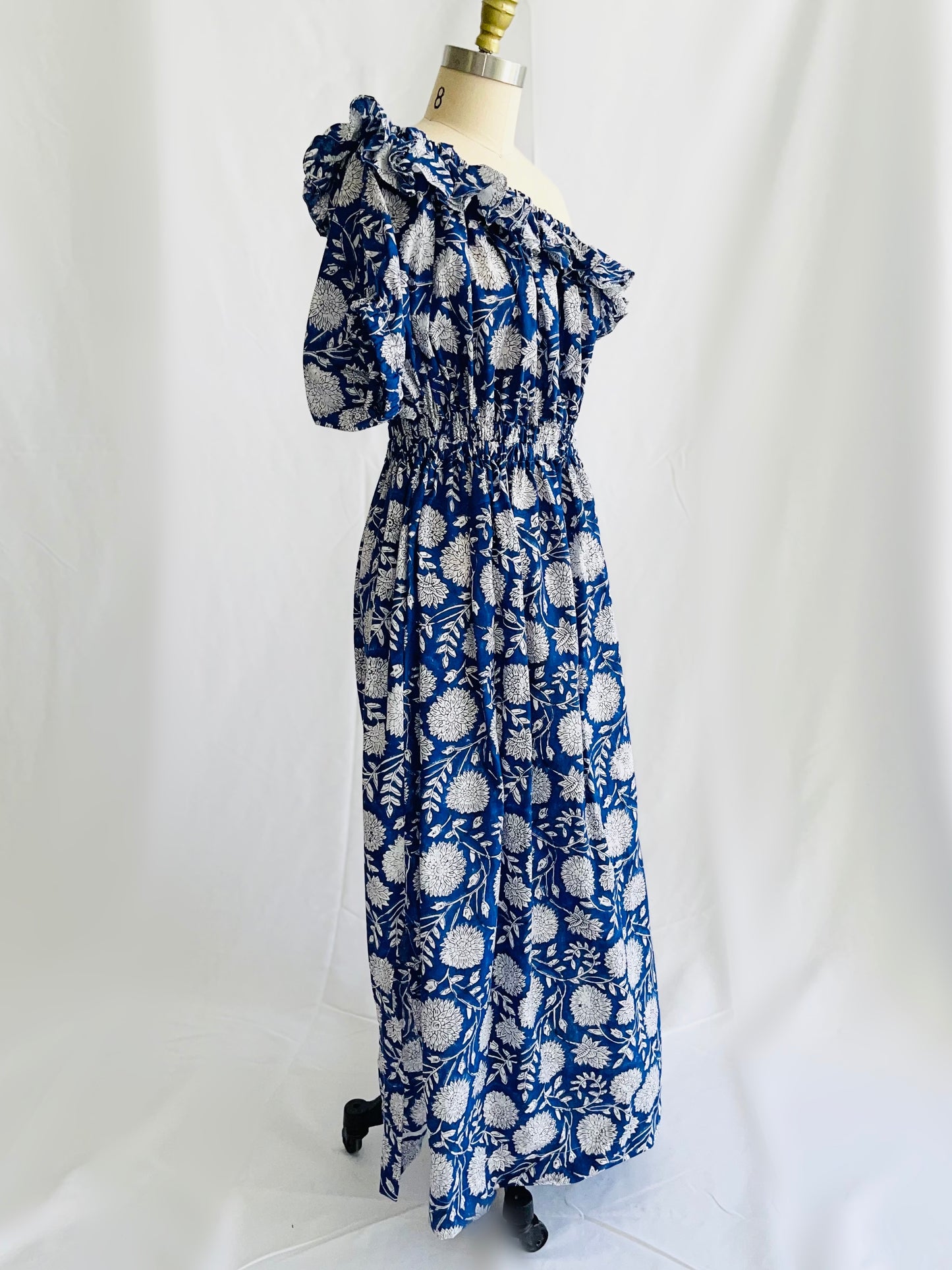 One Shoulder Ruffle Maxi Dress