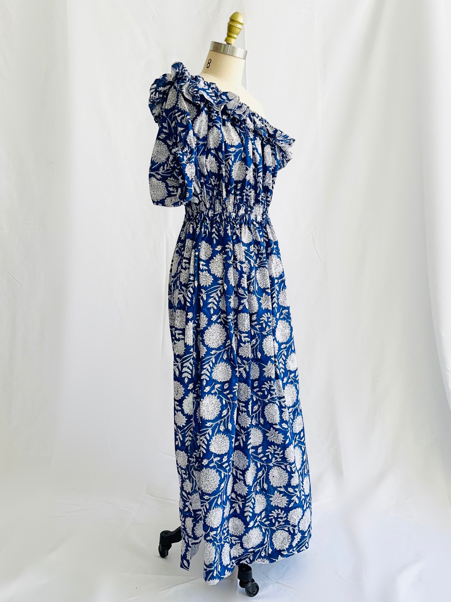 One Shoulder Ruffle Maxi Dress