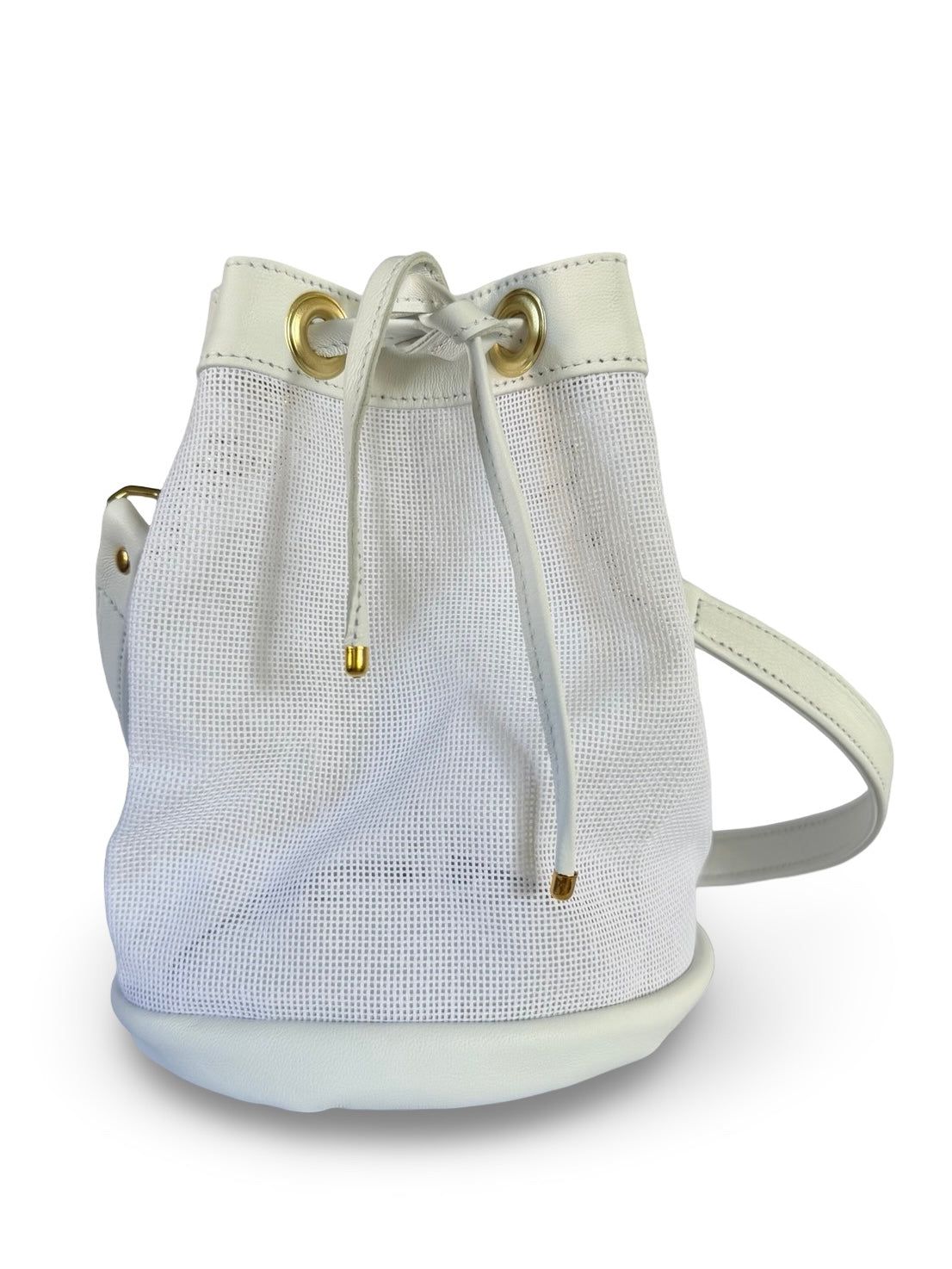 Mini Needlepoint Leather Bucket Bag Self Finishing
