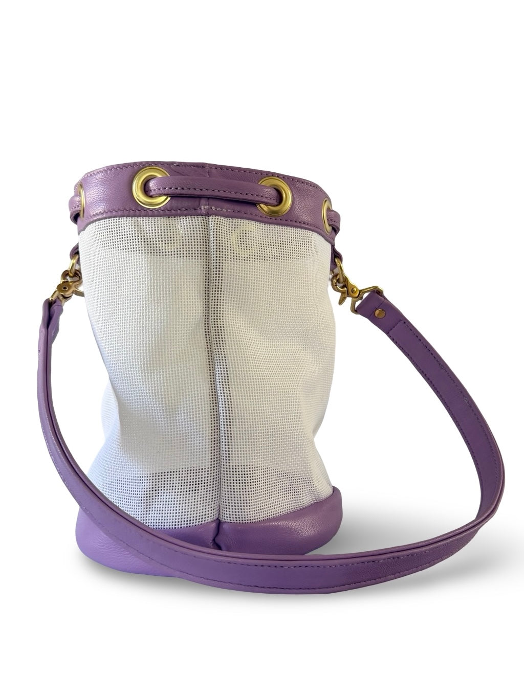Mini Needlepoint Leather Bucket Bag Self Finishing
