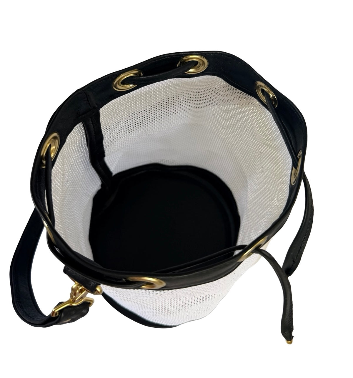 Mini Needlepoint Leather Bucket Bag Self Finishing