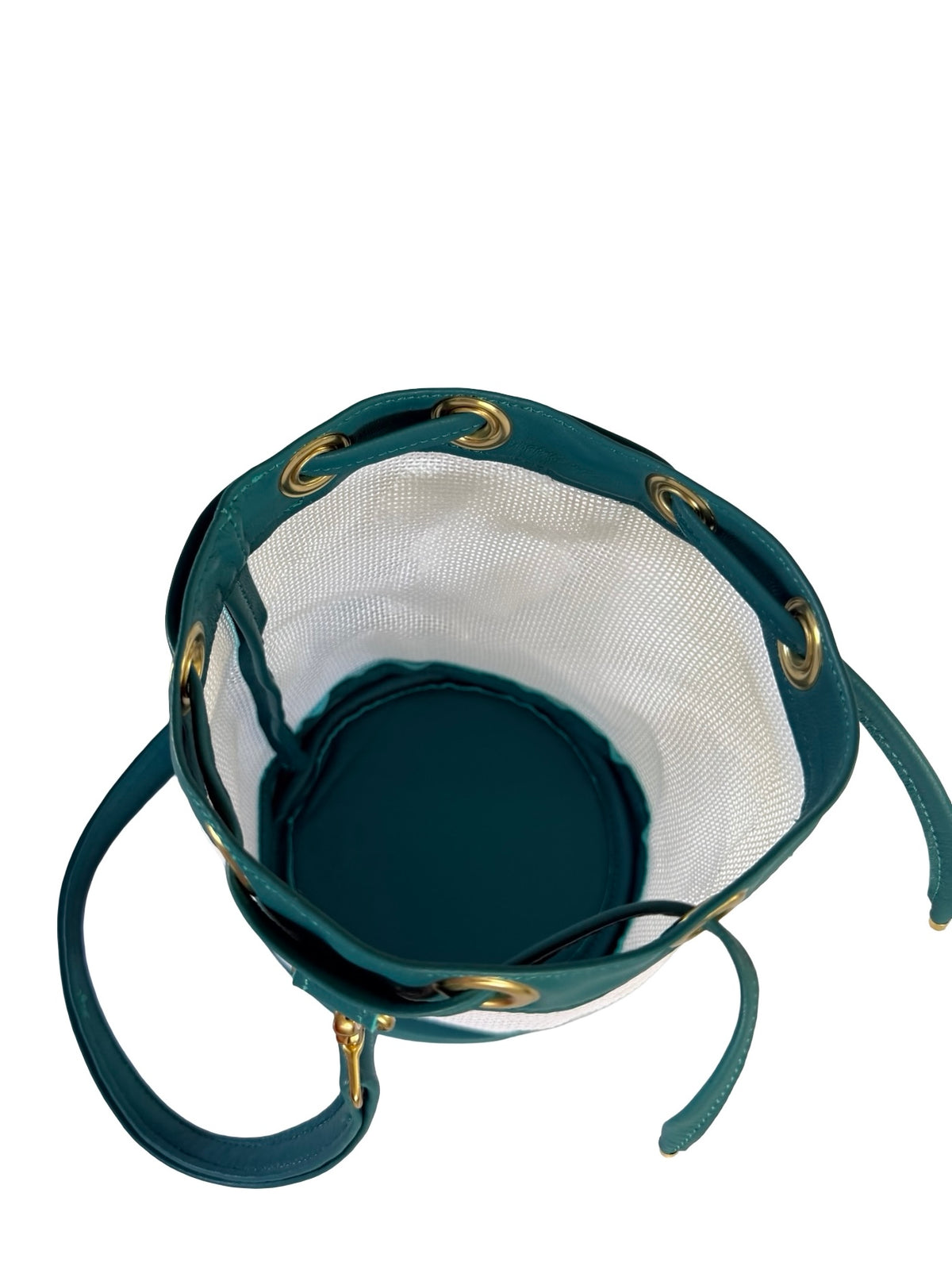 Mini Needlepoint Leather Bucket Bag Self Finishing