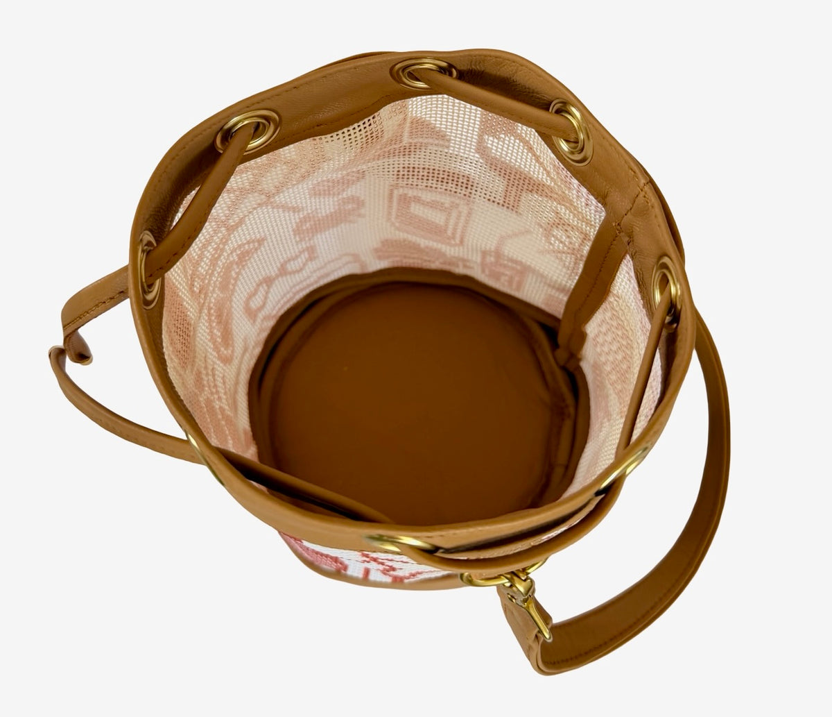 Shore Things Mini Needlepoint Leather Self Finishing Bucket Bag