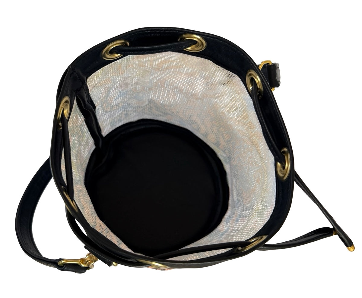 Tibetan Tiger Houndstooth Mini Needlepoint Self Finishing Bucket Bag